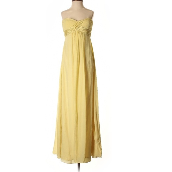 BCBGMaxAzria Dresses & Skirts - BCBGMAXAZRIA Yellow Silk Strapless Dress
